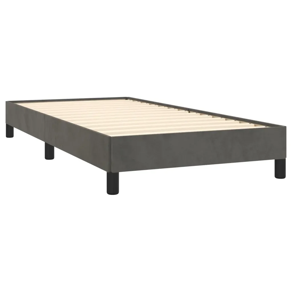 Letto singolo | Letto per adulti | Giroletto senza Materasso Grigio Scuro 100x200 cm Velluto - Image 3