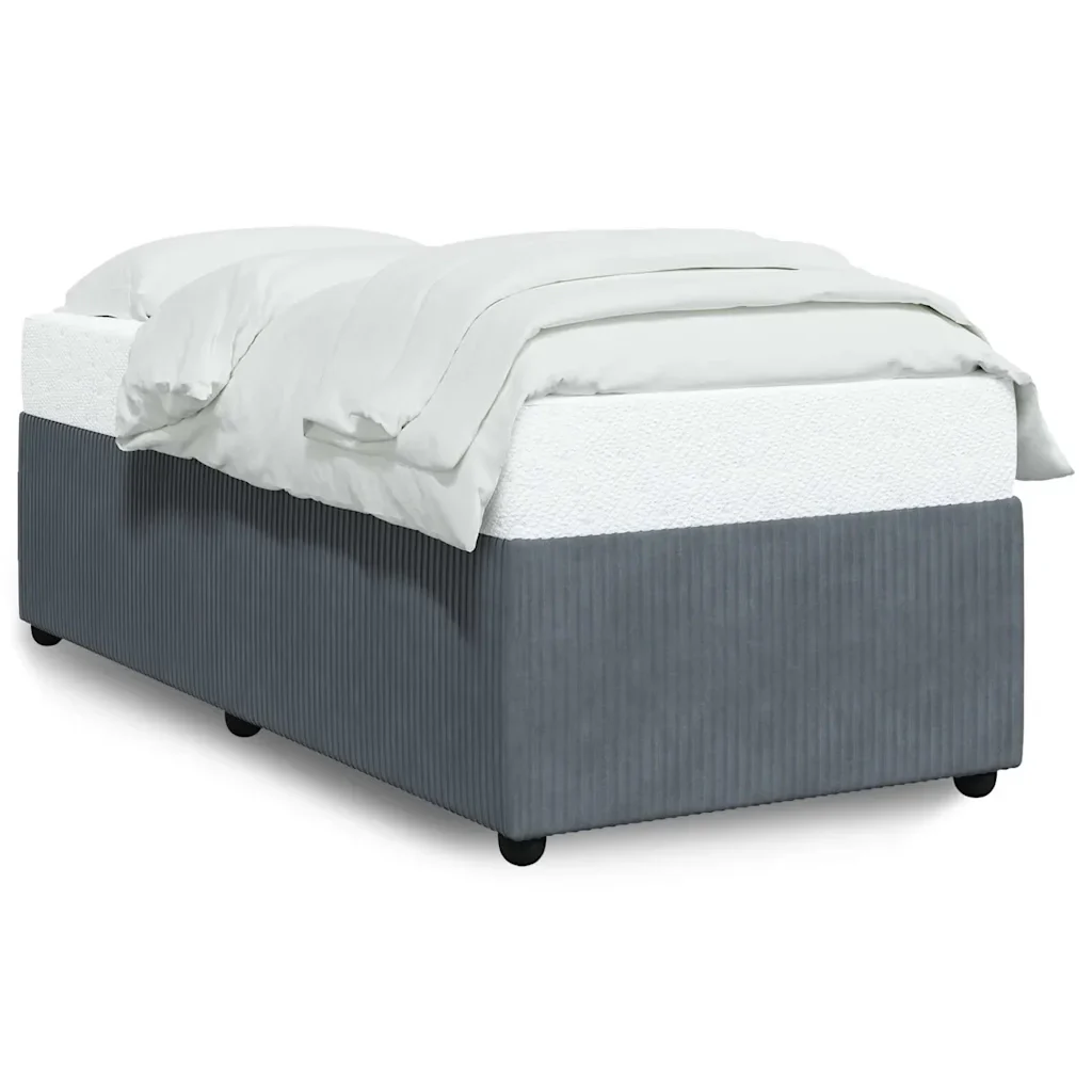 Letto singolo | Letto per adulti | Giroletto senza Materasso Grigio Scuro 100x200 cm Velluto