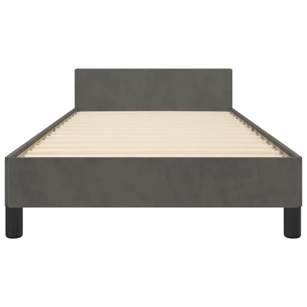 Letto singolo | Letto per adulti | Giroletto senza Materasso Grigio Scuro 100x200 cm Velluto - Image 6
