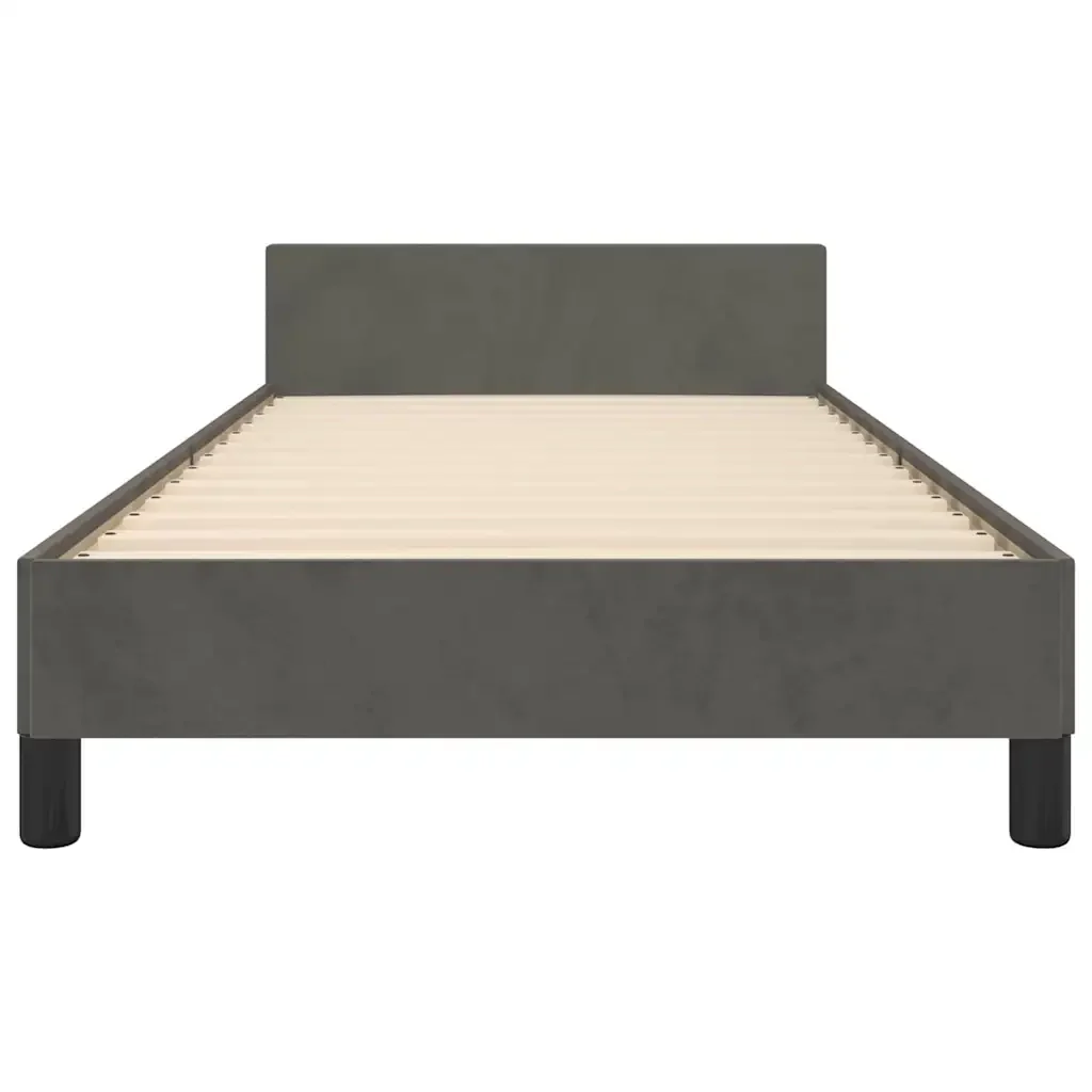 Letto singolo | Letto per adulti | Giroletto senza Materasso Grigio Scuro 100x200 cm Velluto - Image 5