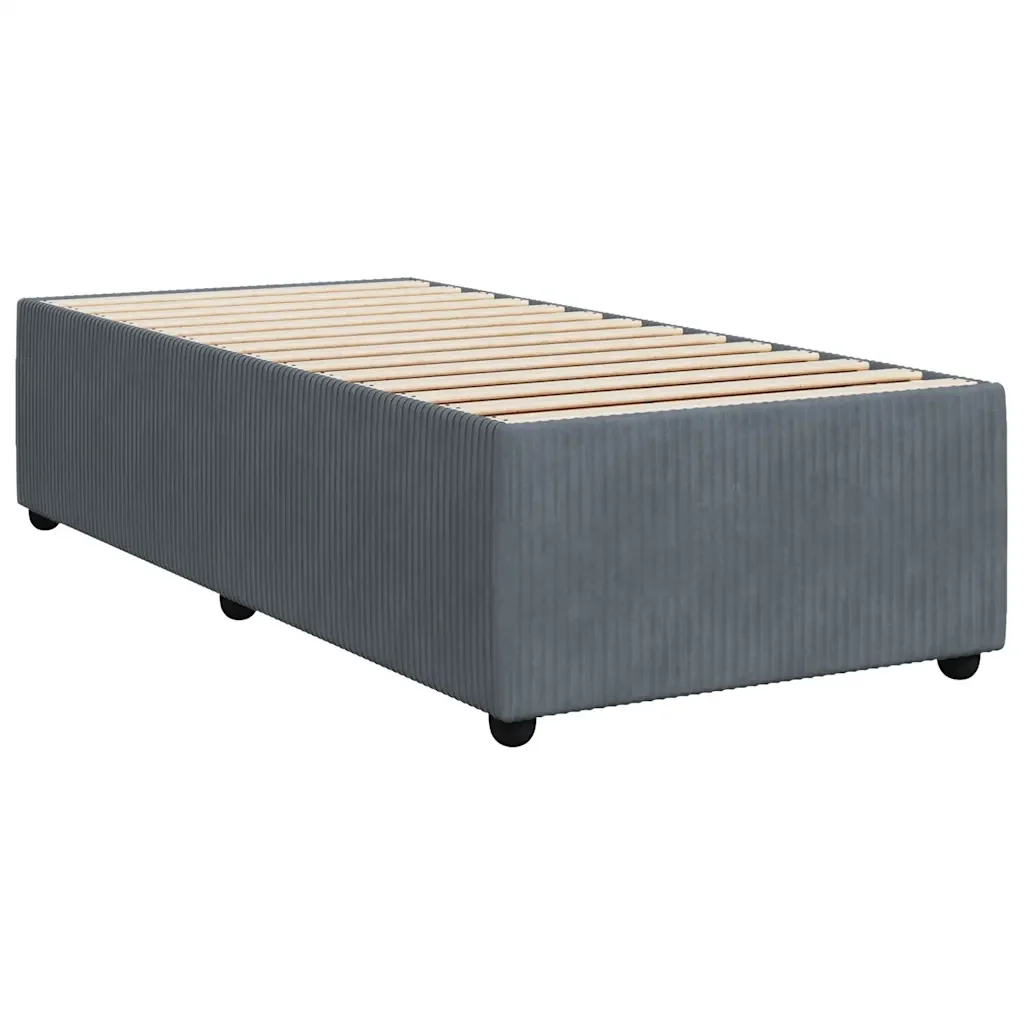 Letto singolo | Letto per adulti | Giroletto senza Materasso Grigio Scuro 100x200 cm Velluto - Image 4