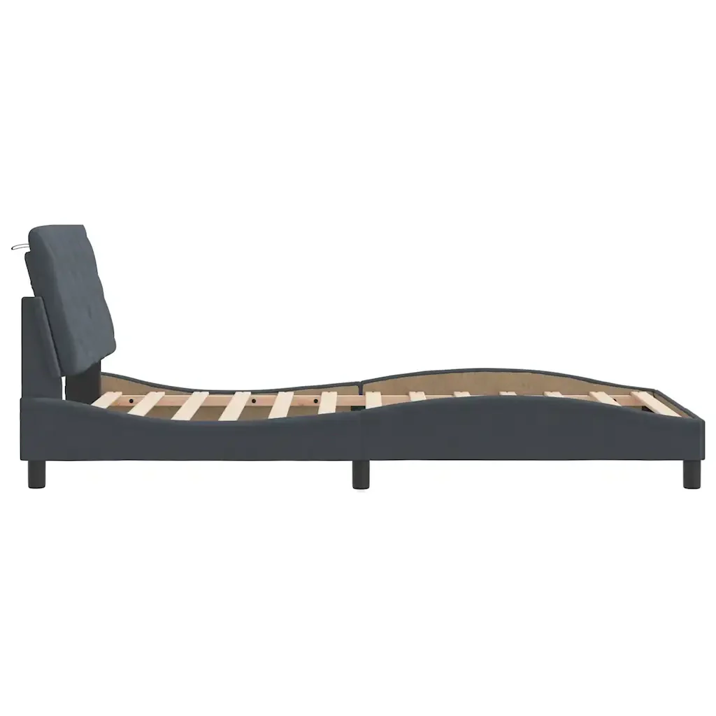 Letto singolo | Letto per adulti | Giroletto senza Materasso Grigio Scuro 100x200 cm Velluto - Image 6