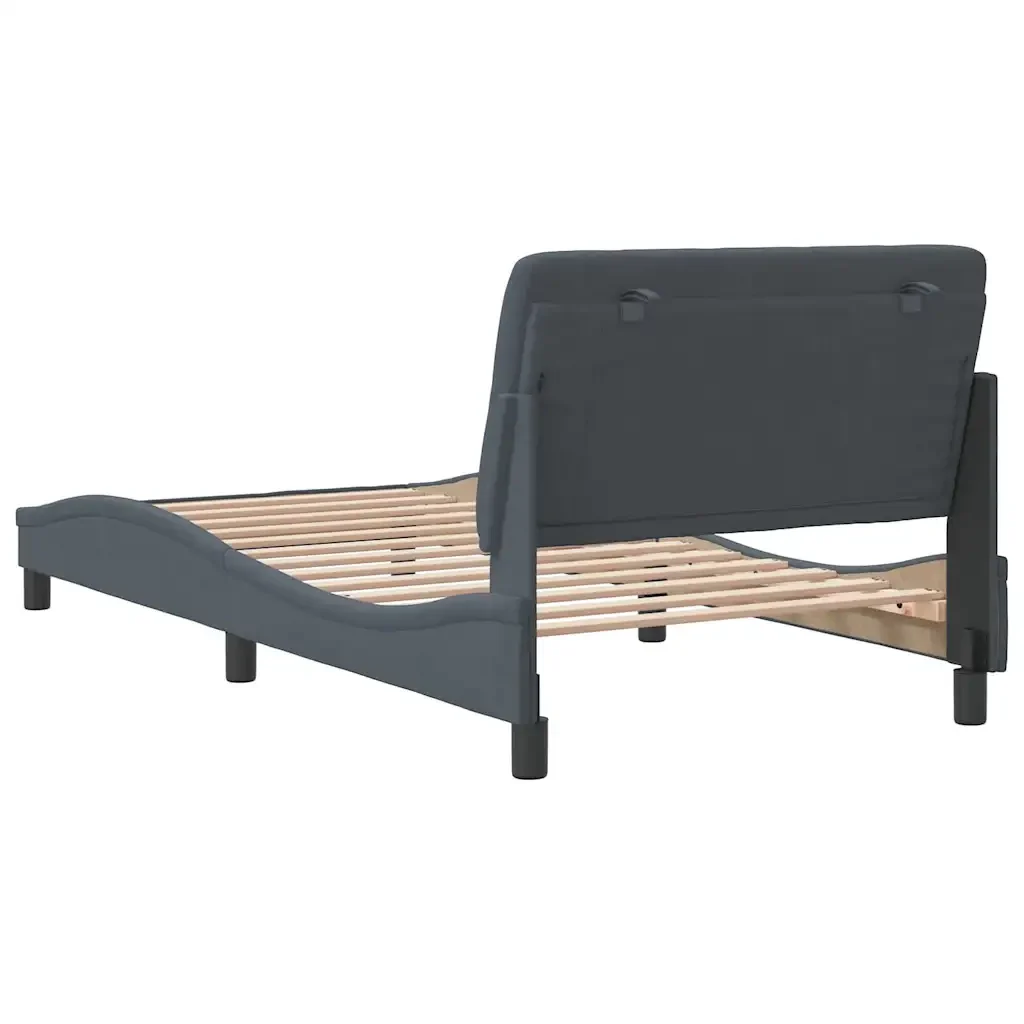 Letto singolo | Letto per adulti | Giroletto senza Materasso Grigio Scuro 100x200 cm Velluto - Image 7