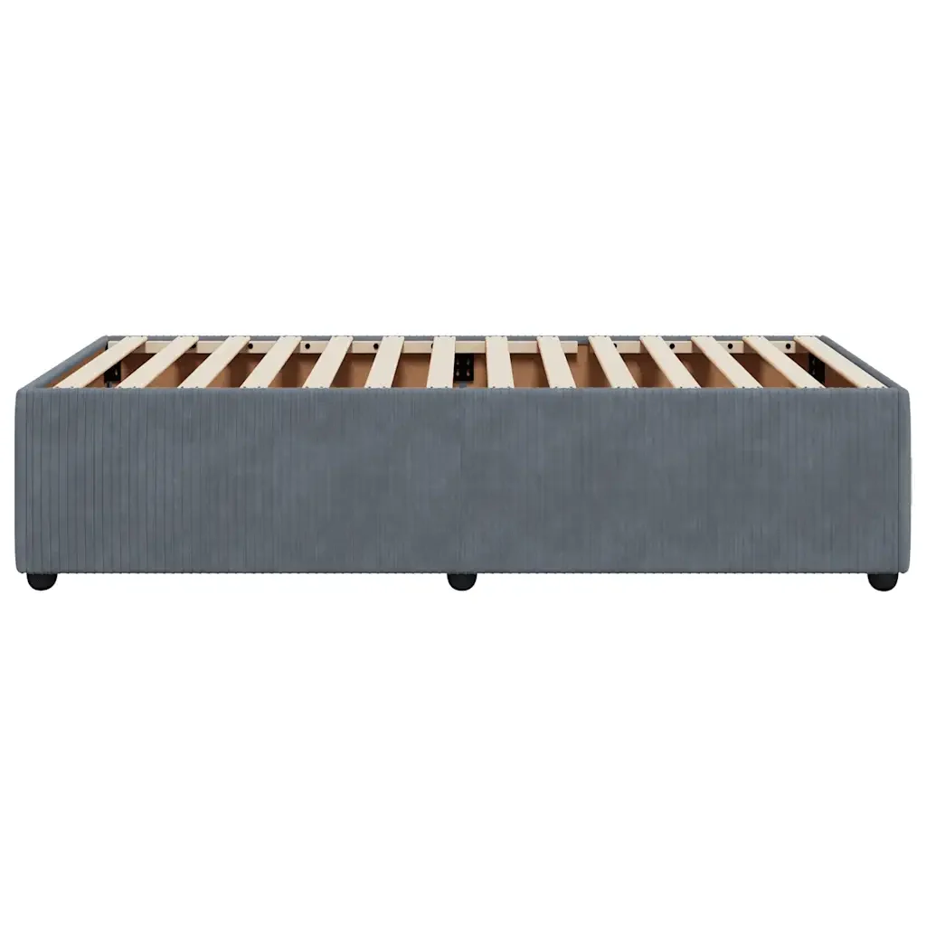 Letto singolo | Letto per adulti | Giroletto senza Materasso Grigio Scuro 100x200 cm Velluto - Image 5
