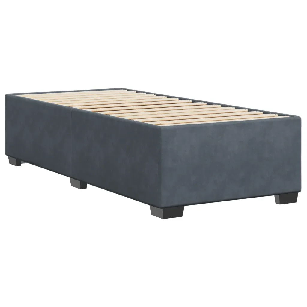 Letto singolo | Letto per adulti | Giroletto senza Materasso Grigio Scuro 100x200 cm Velluto - Image 4