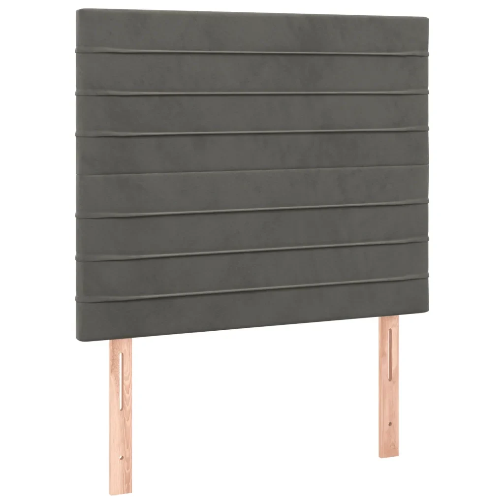 Letto singolo | Letto per adulti | Giroletto senza Materasso Grigio Scuro 100x200 cm Velluto - Image 8