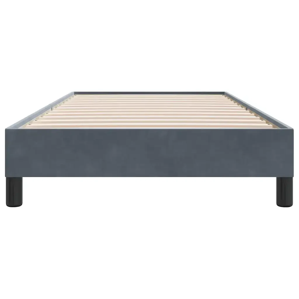 Letto singolo | Letto per adulti | Giroletto senza Materasso Grigio Scuro 100x210 cm Velluto - Image 5
