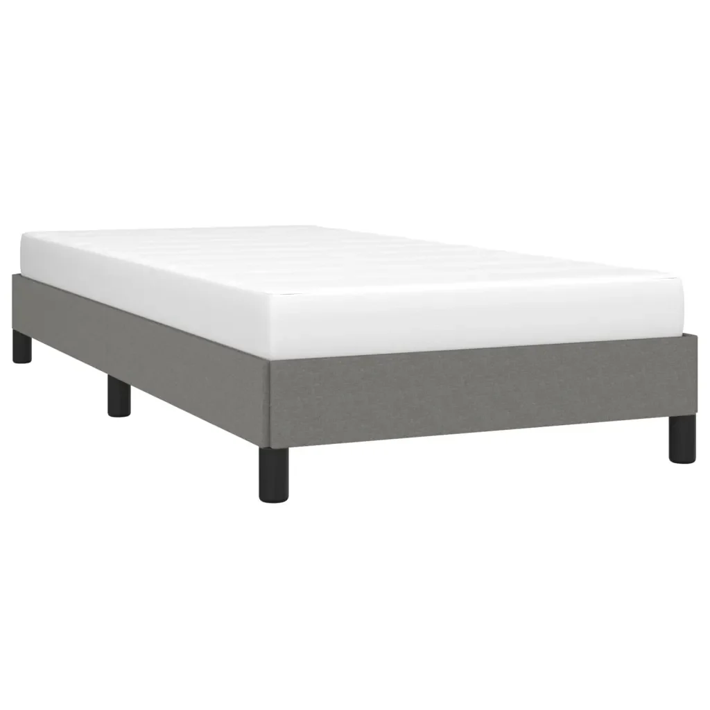 Letto singolo | Letto per adulti | Giroletto senza Materasso Grigio Scuro 80x200 cm Tessuto - Image 3