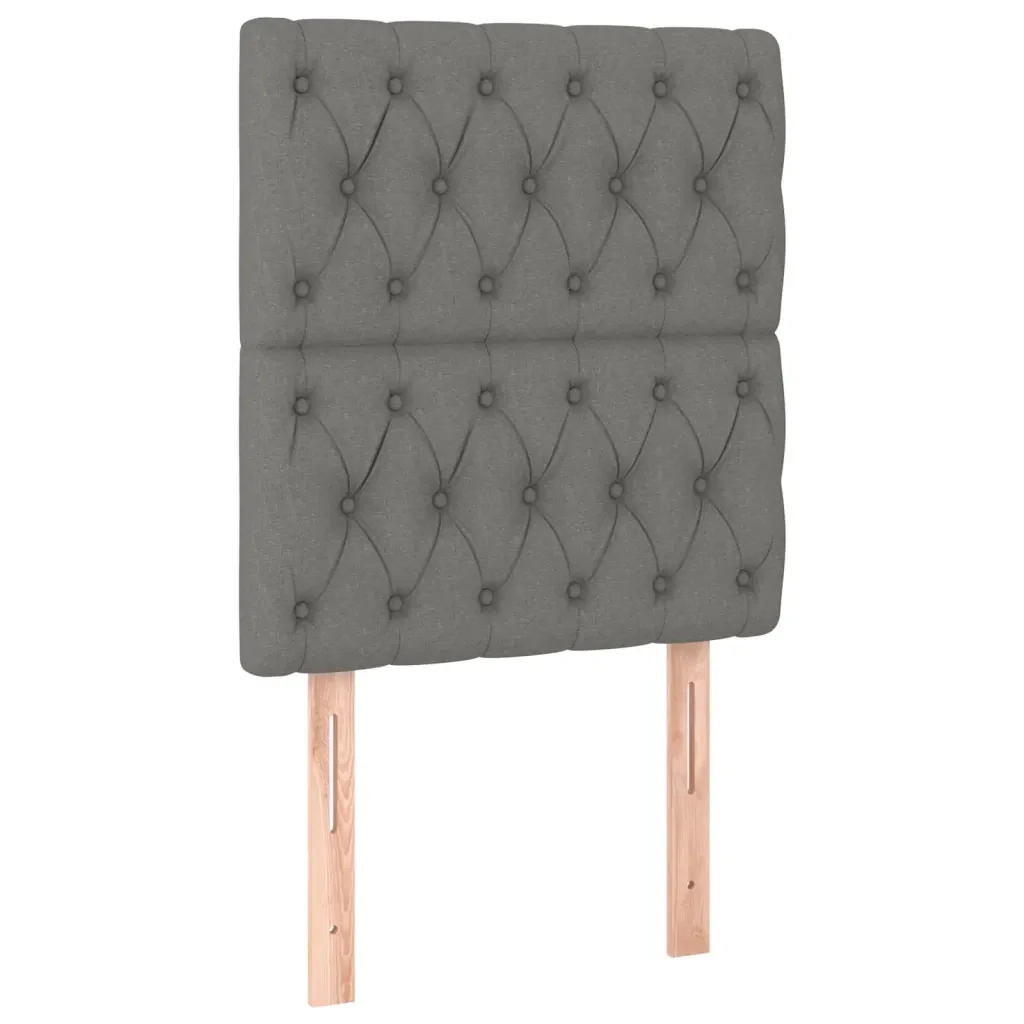 Letto singolo | Letto per adulti | Giroletto senza Materasso Grigio Scuro 80x200 cm Tessuto - Image 8