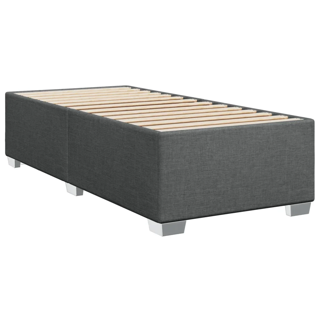 Letto singolo | Letto per adulti | Giroletto senza Materasso Grigio Scuro 80x200 cm Tessuto - Image 4