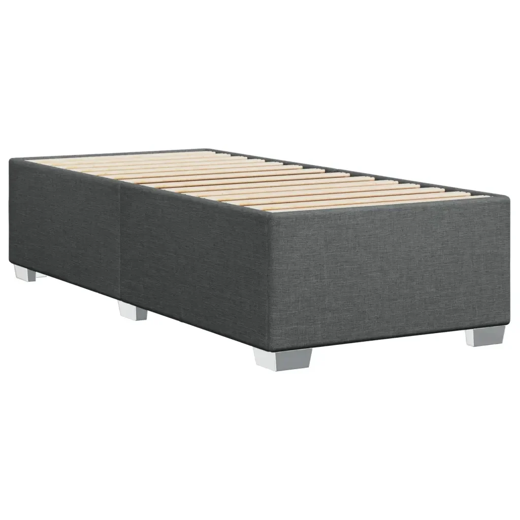 Letto singolo | Letto per adulti | Giroletto senza Materasso Grigio Scuro 80x200 cm Tessuto - Image 6