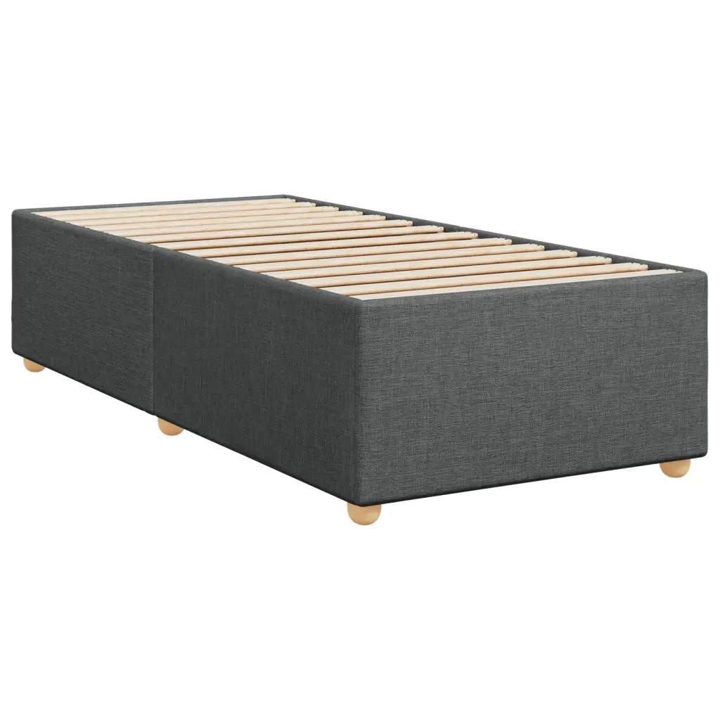 Letto singolo | Letto per adulti | Giroletto senza Materasso Grigio Scuro 80x200 cm Tessuto - Image 4