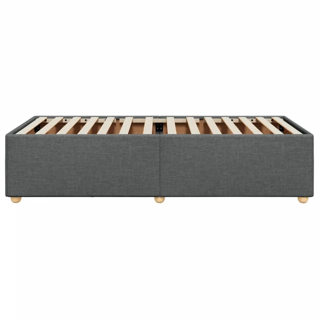 Letto singolo | Letto per adulti | Giroletto senza Materasso Grigio Scuro 80x200 cm Tessuto - Image 5