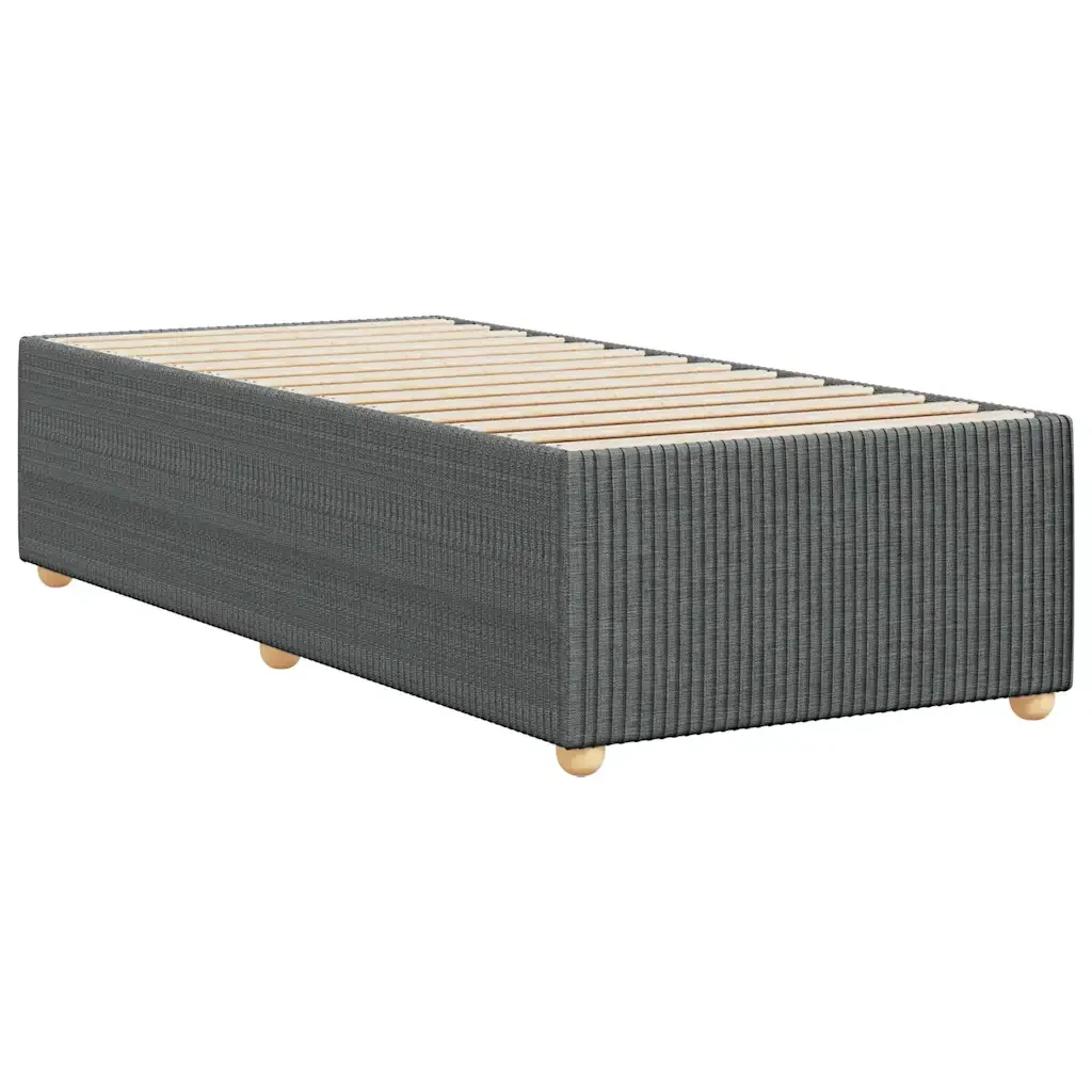 Letto singolo | Letto per adulti | Giroletto senza Materasso Grigio Scuro 80x200 cm Tessuto - Image 6