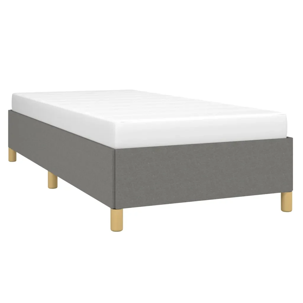 Letto singolo | Letto per adulti | Giroletto senza Materasso Grigio Scuro 80x200 cm Tessuto - Image 4
