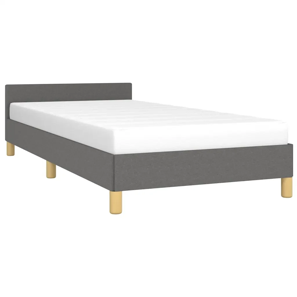Letto singolo | Letto per adulti | Giroletto senza Materasso Grigio Scuro 80x200 cm Tessuto - Image 3