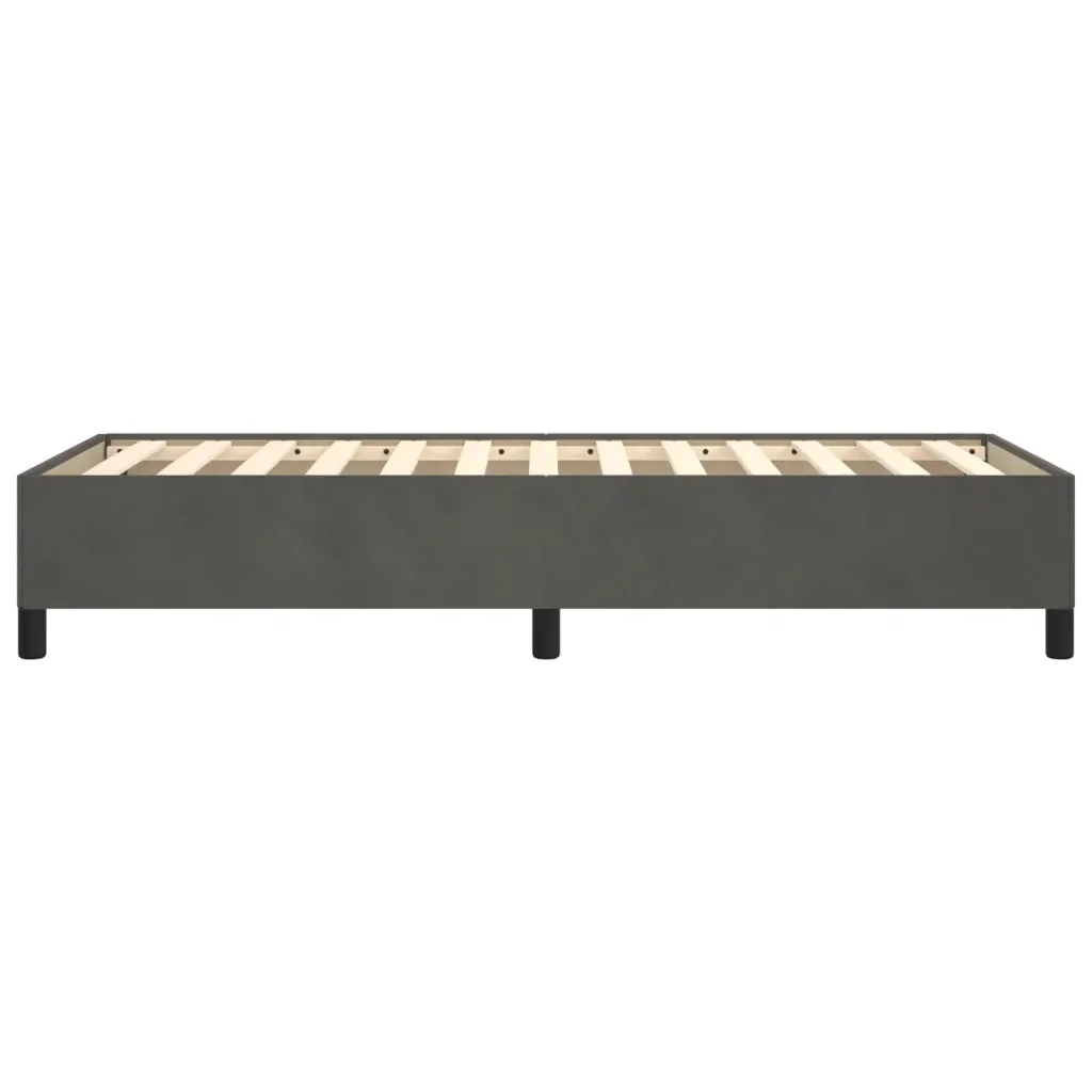 Letto singolo | Letto per adulti | Giroletto senza Materasso Grigio Scuro 80x200 cm Velluto - Image 6