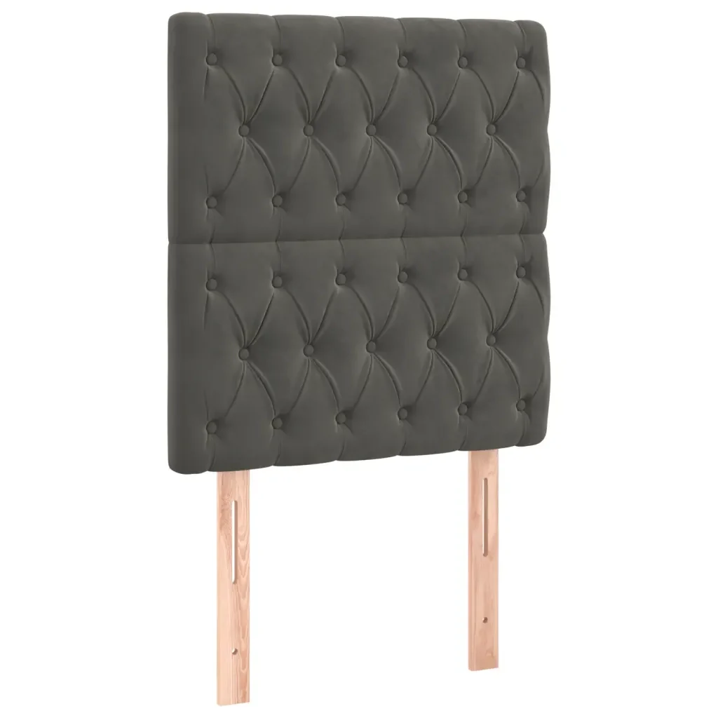 Letto singolo | Letto per adulti | Giroletto senza Materasso Grigio Scuro 80x200 cm Velluto - Image 8