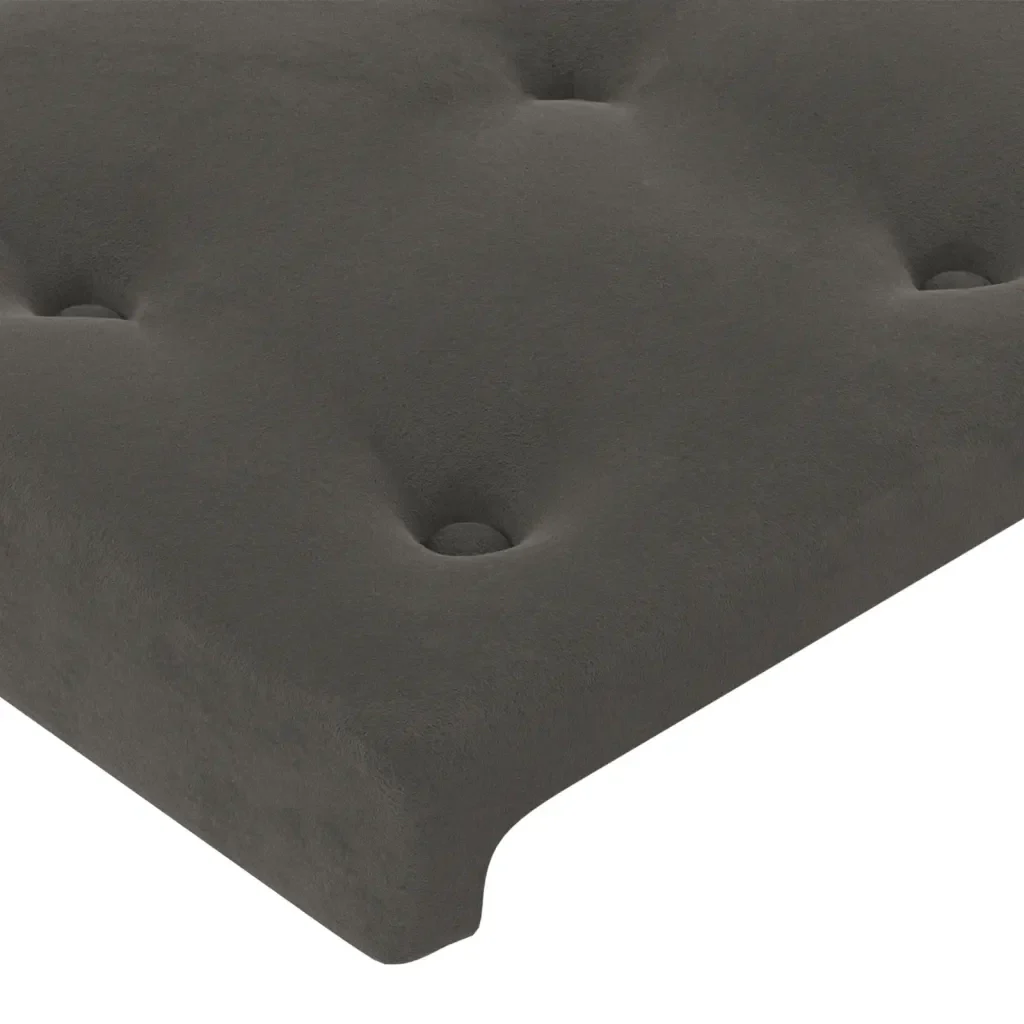 Letto singolo | Letto per adulti | Giroletto senza Materasso Grigio Scuro 80x200 cm Velluto - Image 10