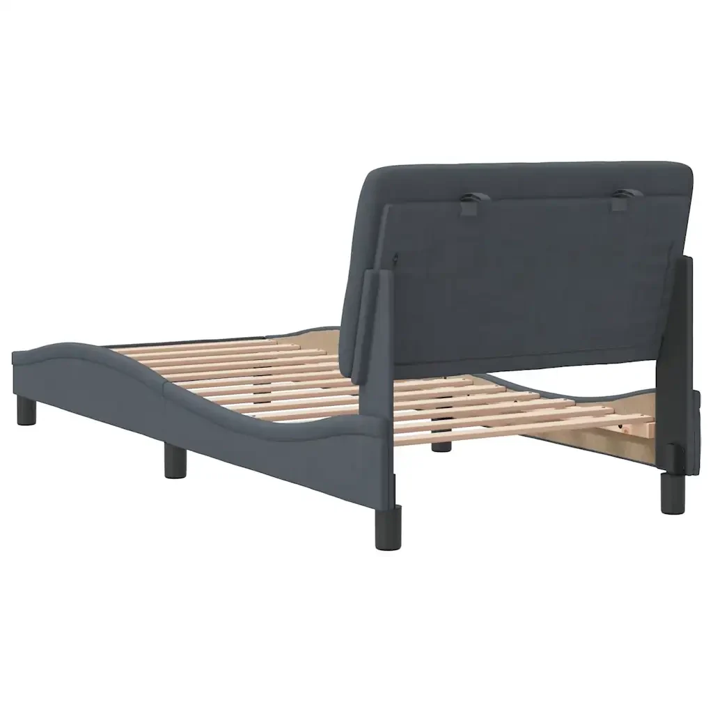 Letto singolo | Letto per adulti | Giroletto senza Materasso Grigio Scuro 80x200 cm Velluto - Image 7