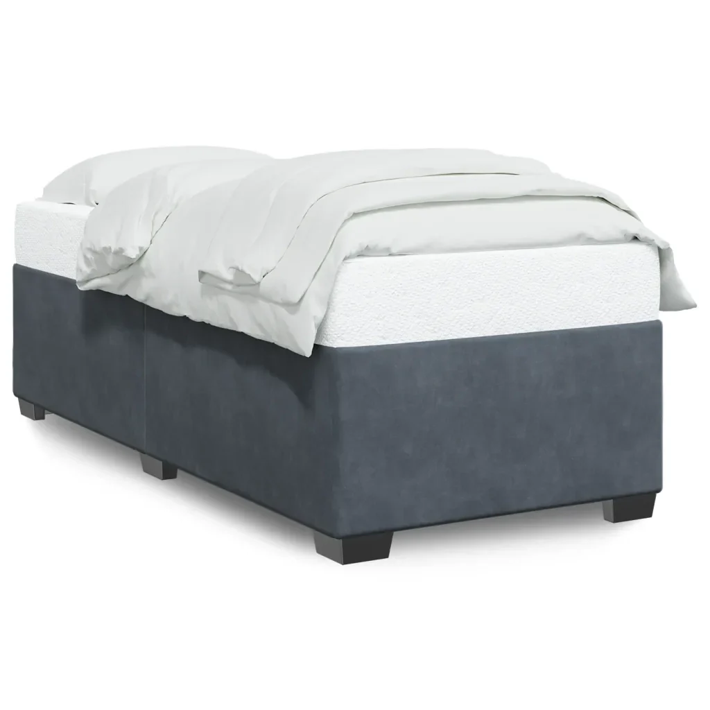 Letto singolo | Letto per adulti | Giroletto senza Materasso Grigio Scuro 80x200 cm Velluto