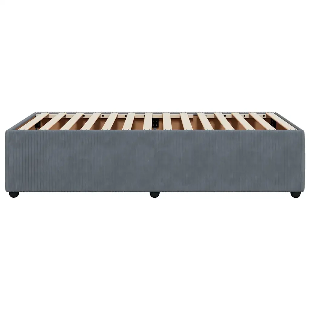 Letto singolo | Letto per adulti | Giroletto senza Materasso Grigio Scuro 80x200 cm Velluto - Image 5