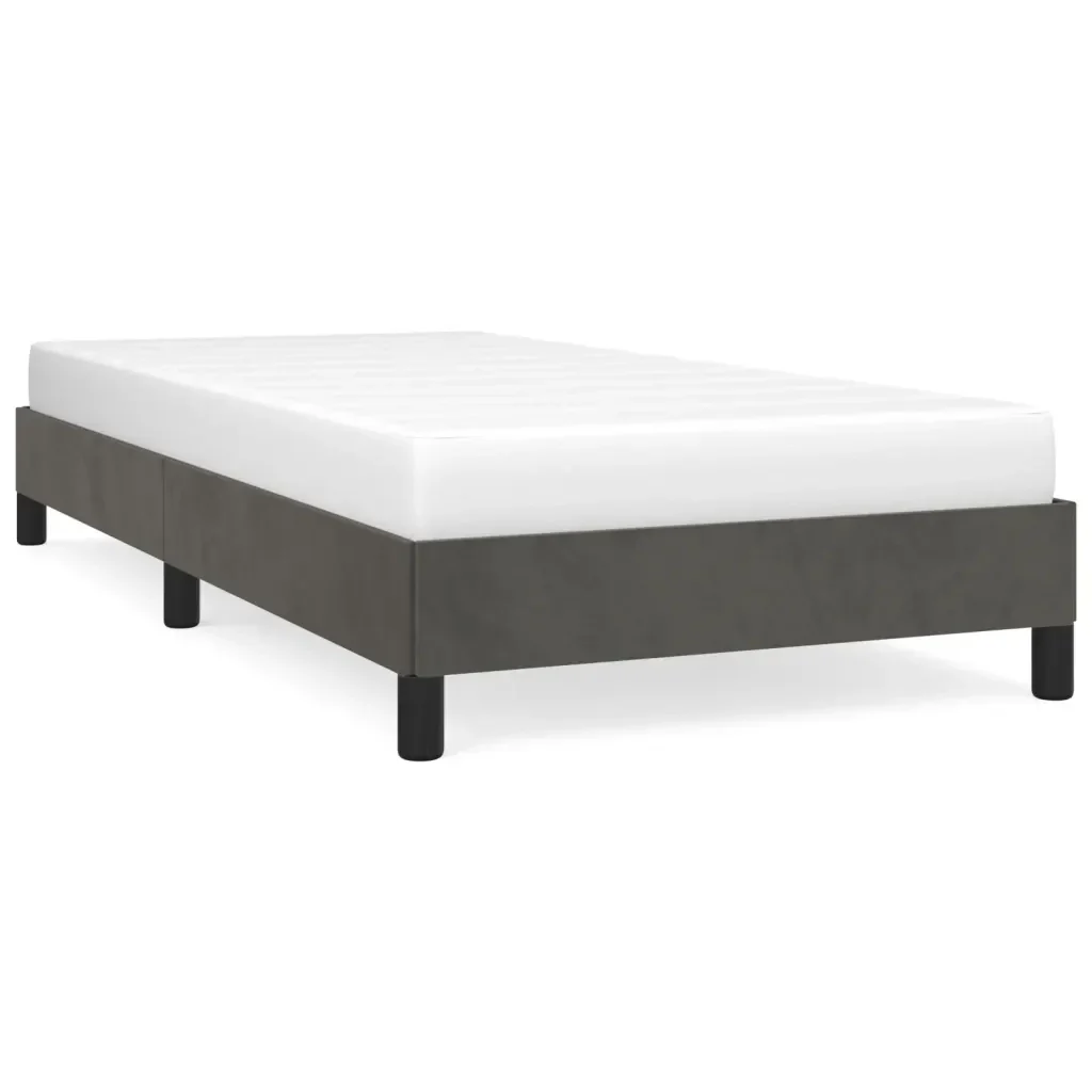 Letto singolo | Letto per adulti | Giroletto senza Materasso Grigio Scuro 80x200 cm Velluto