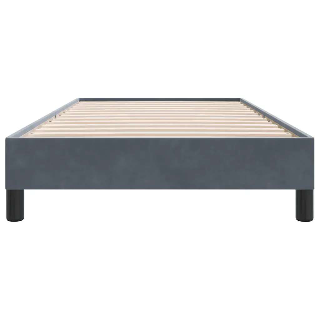 Letto singolo | Letto per adulti | Giroletto senza Materasso Grigio Scuro 80x220 cm Velluto - Image 5