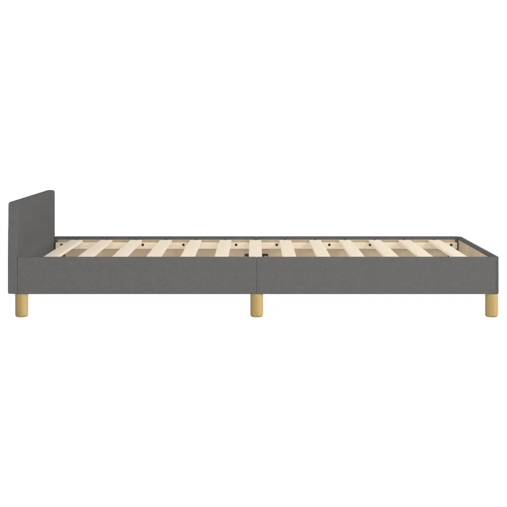 Letto singolo | Letto per adulti | Giroletto senza Materasso Grigio Scuro 90x190 cm Tessuto - Image 7