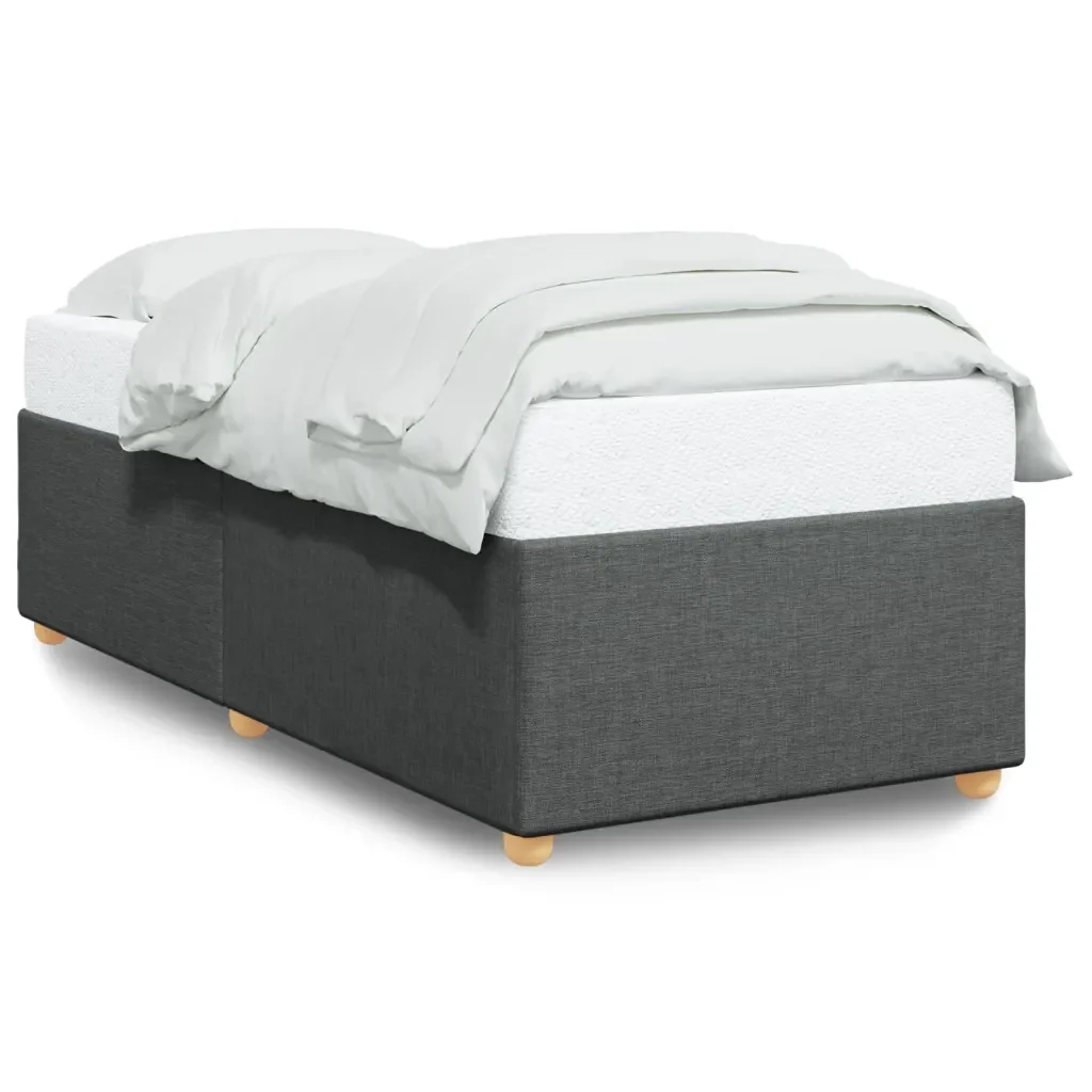 Letto singolo | Letto per adulti | Giroletto senza Materasso Grigio Scuro 90x190 cm Tessuto