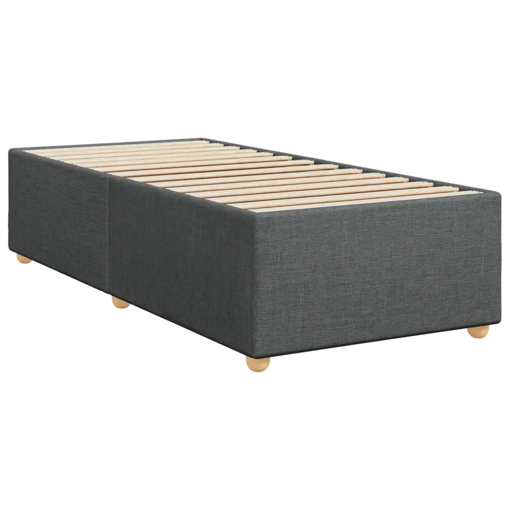 Letto singolo | Letto per adulti | Giroletto senza Materasso Grigio Scuro 90x190 cm Tessuto - Image 3