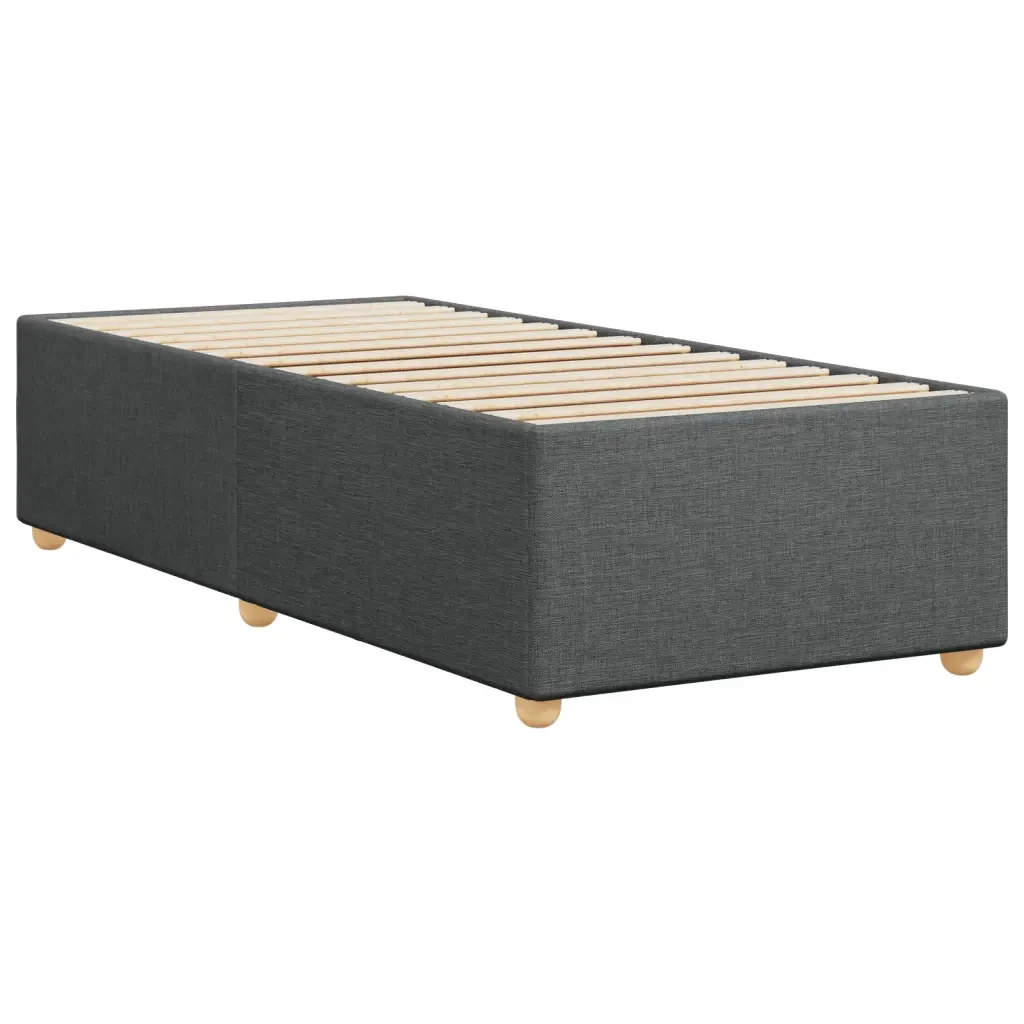 Letto singolo | Letto per adulti | Giroletto senza Materasso Grigio Scuro 90x190 cm Tessuto - Image 6