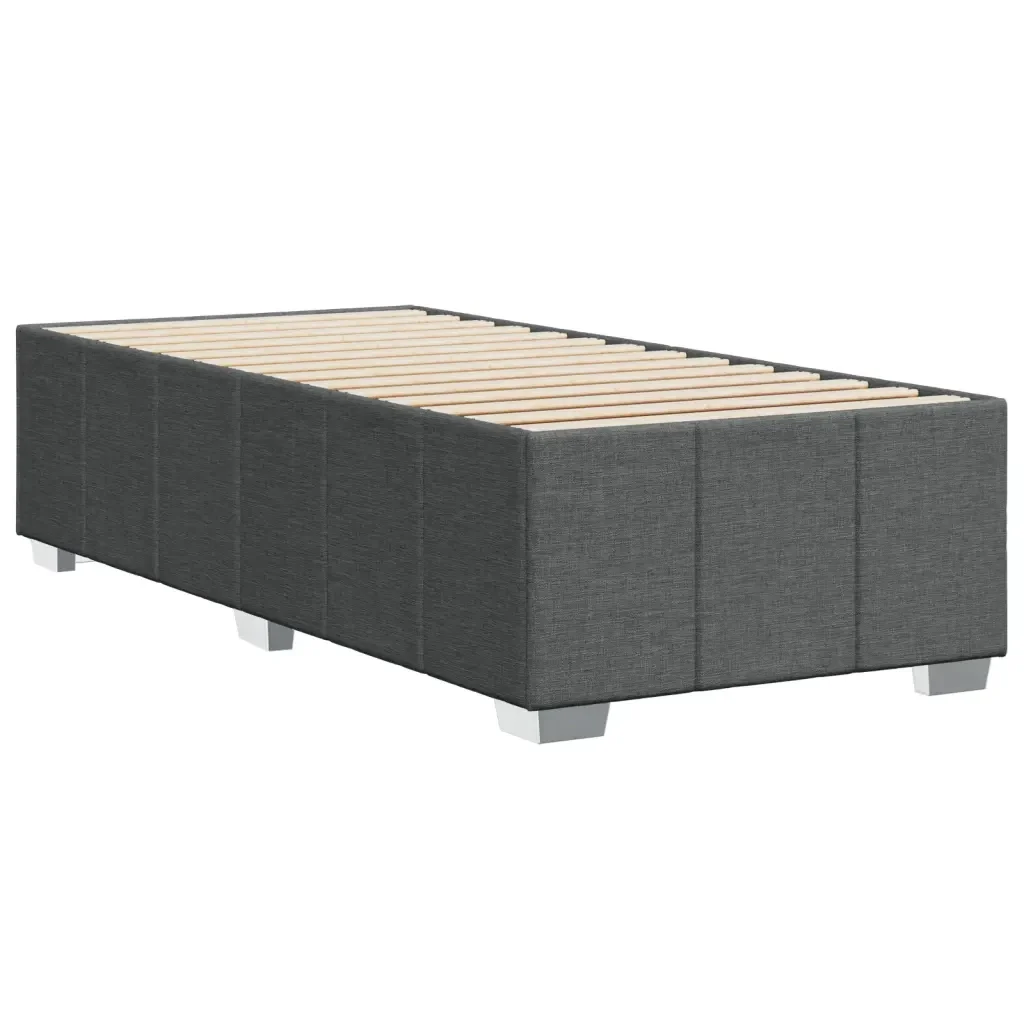 Letto singolo | Letto per adulti | Giroletto senza Materasso Grigio Scuro 90x190 cm Tessuto - Image 6