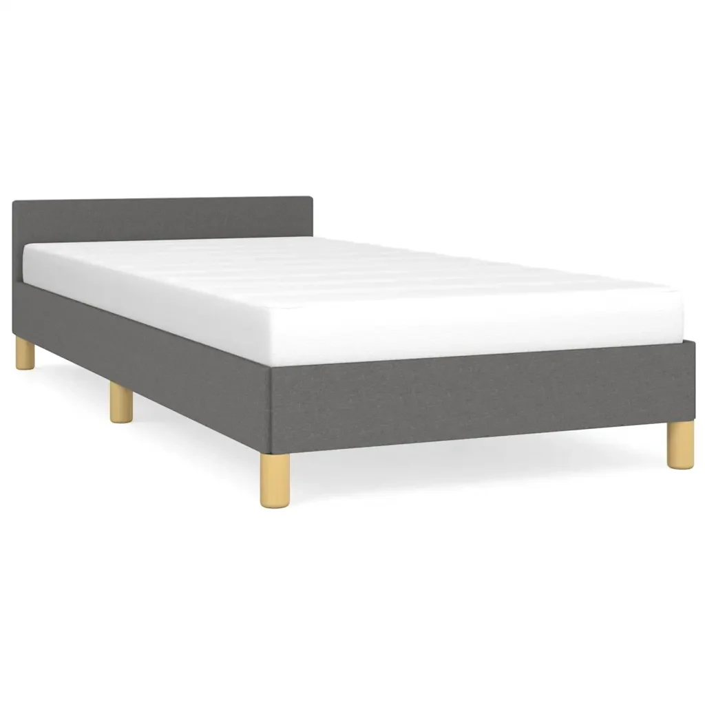 Letto singolo | Letto per adulti | Giroletto senza Materasso Grigio Scuro 90x190 cm Tessuto