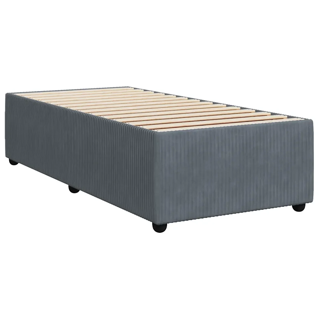 Letto singolo | Letto per adulti | Giroletto senza Materasso Grigio Scuro 90x190 cm Velluto - Image 6