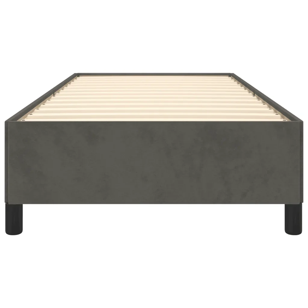 Letto singolo | Letto per adulti | Giroletto senza Materasso Grigio Scuro 90x190 cm Velluto - Image 5