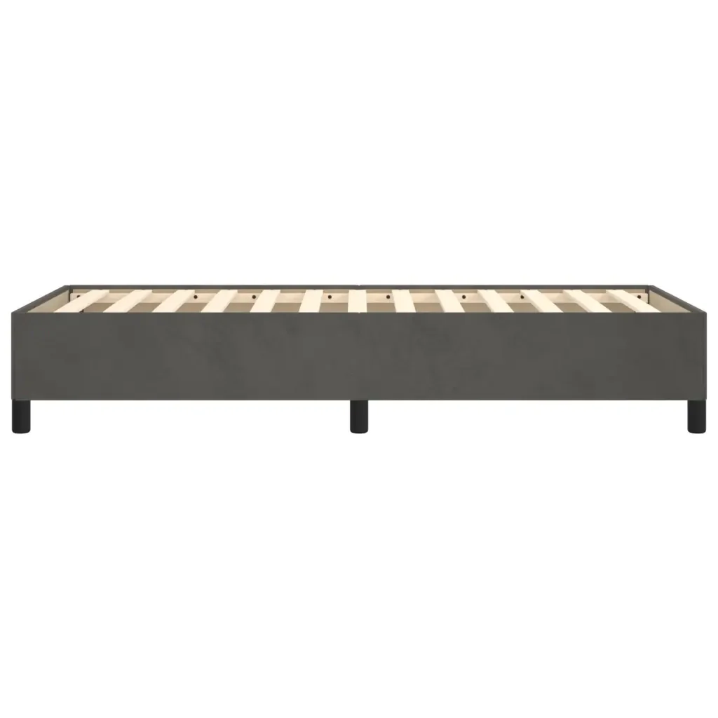 Letto singolo | Letto per adulti | Giroletto senza Materasso Grigio Scuro 90x190 cm Velluto - Image 6