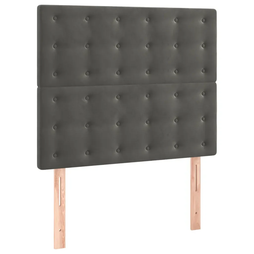 Letto singolo | Letto per adulti | Giroletto senza Materasso Grigio Scuro 90x190 cm Velluto - Image 8