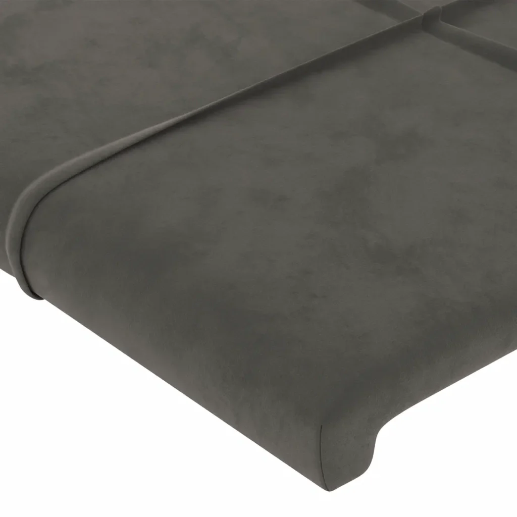 Letto singolo | Letto per adulti | Giroletto senza Materasso Grigio Scuro 90x190 cm Velluto - Image 10