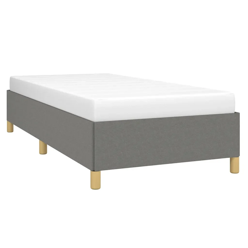 Letto singolo | Letto per adulti | Giroletto senza Materasso Grigio Scuro 90x200 cm Tessuto - Image 3