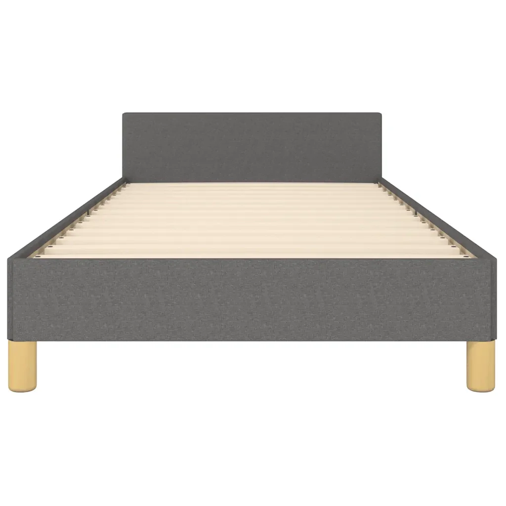 Letto singolo | Letto per adulti | Giroletto senza Materasso Grigio Scuro 90x200 cm Tessuto - Image 5