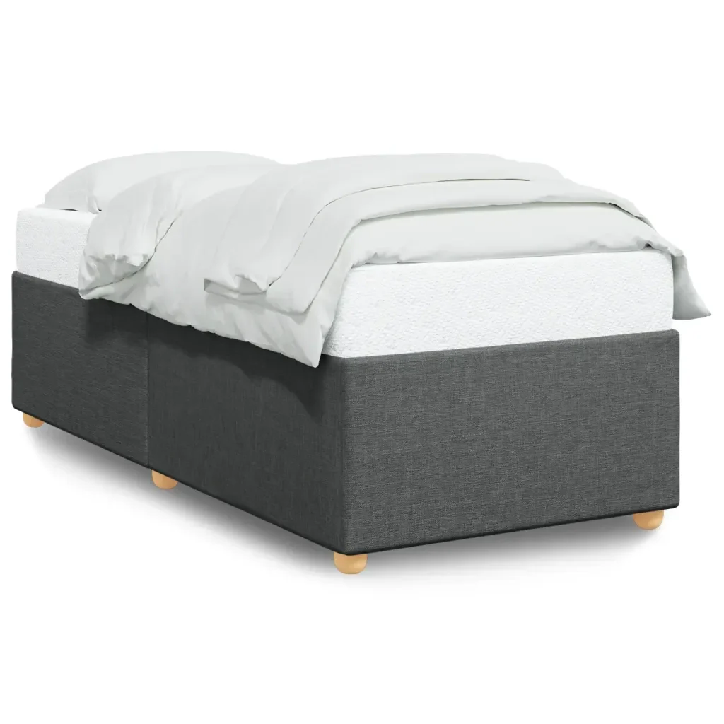 Letto singolo | Letto per adulti | Giroletto senza Materasso Grigio Scuro 90x200 cm Tessuto