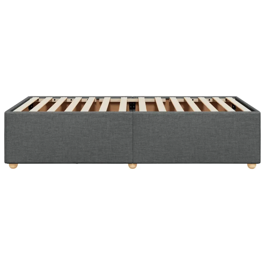 Letto singolo | Letto per adulti | Giroletto senza Materasso Grigio Scuro 90x200 cm Tessuto - Image 5