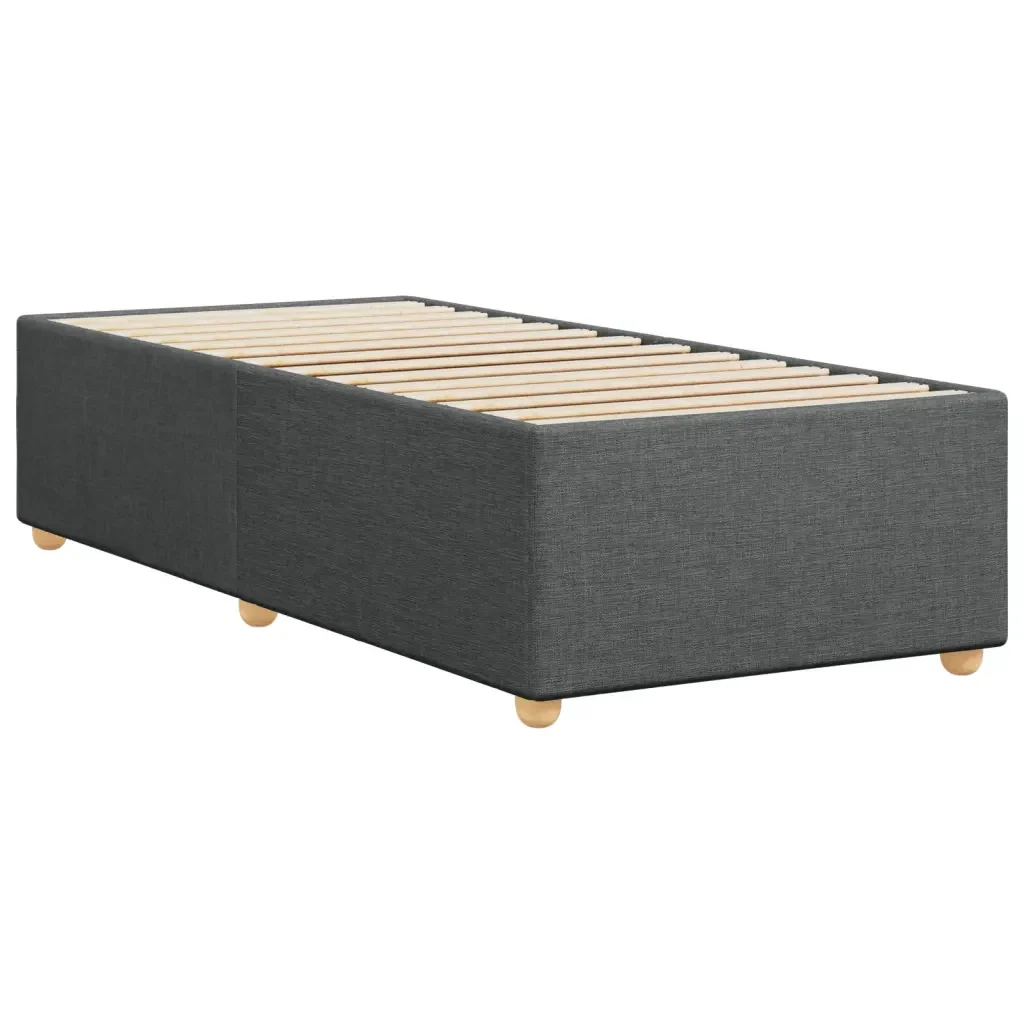 Letto singolo | Letto per adulti | Giroletto senza Materasso Grigio Scuro 90x200 cm Tessuto - Image 6