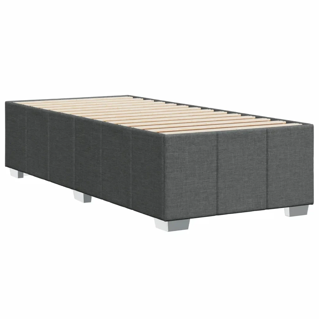Letto singolo | Letto per adulti | Giroletto senza Materasso Grigio Scuro 90x200 cm Tessuto - Image 6