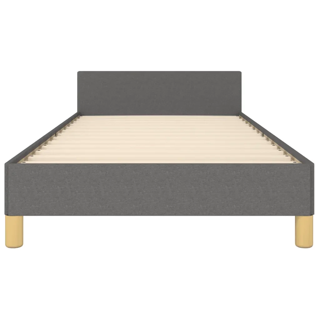 Letto singolo | Letto per adulti | Giroletto senza Materasso Grigio Scuro 90x200 cm Tessuto - Image 6