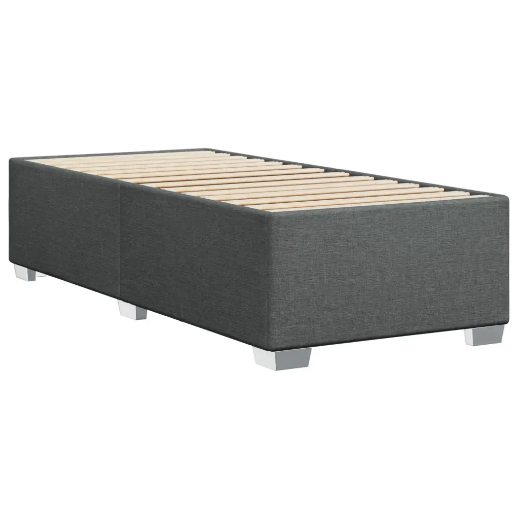 Letto singolo | Letto per adulti | Giroletto senza Materasso Grigio Scuro 90x200 cm Tessuto - Image 6