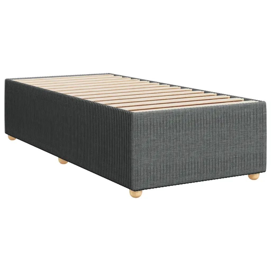 Letto singolo | Letto per adulti | Giroletto senza Materasso Grigio Scuro 90x200 cm Tessuto - Image 3