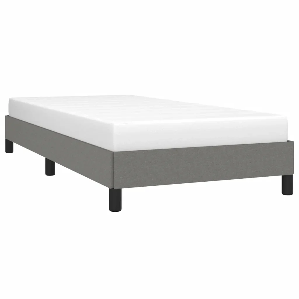 Letto singolo | Letto per adulti | Giroletto senza Materasso Grigio Scuro 90x200 cm Tessuto - Image 3