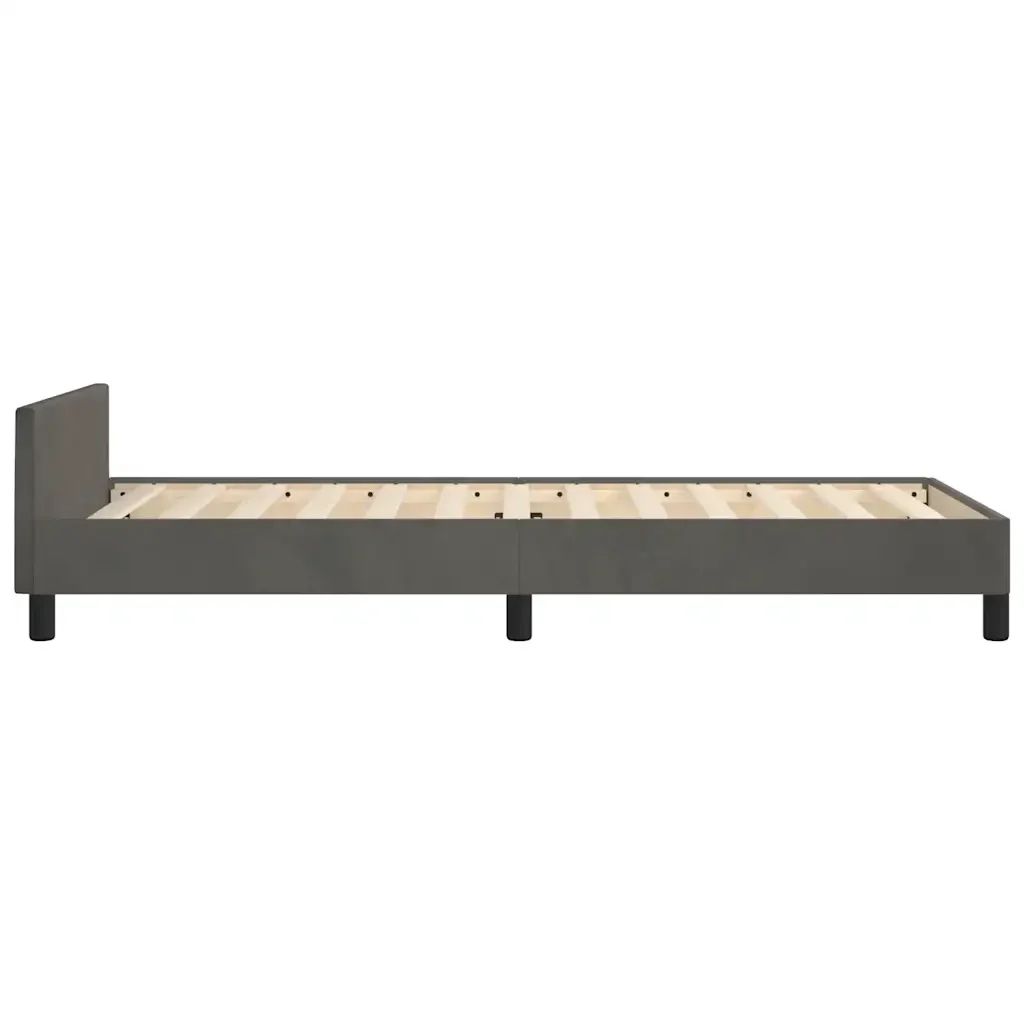 Letto singolo | Letto per adulti | Giroletto senza Materasso Grigio Scuro 90x200 cm Velluto - Image 6